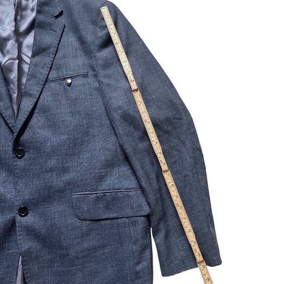 Haupt Mens Blazer 2-Button Gray Checkered Pattern Size 52 - Picture 6 of 14